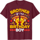 Brother Of The Boy Birthday Pizza Lover Party Kawaii Foodie T-Shirt - T-Shirt | Maroon