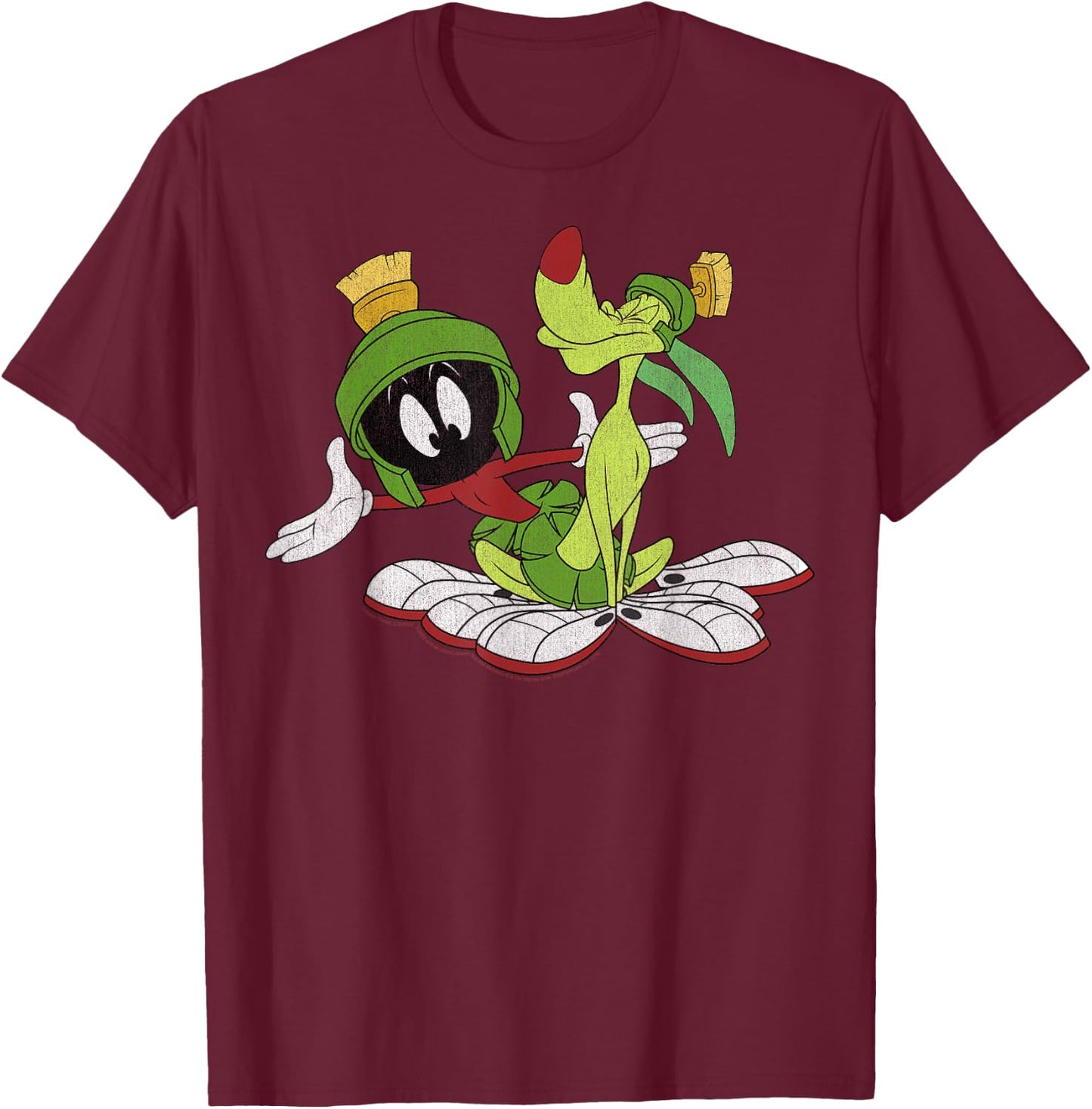 Looney Tunes Marvin The Martian And K-9 Portrait T-Shirt - T-Shirt | Maroon
