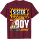 vehicle construction excavator Sister of the Birthday Boy T-Shirt - T-Shirt | Maroon