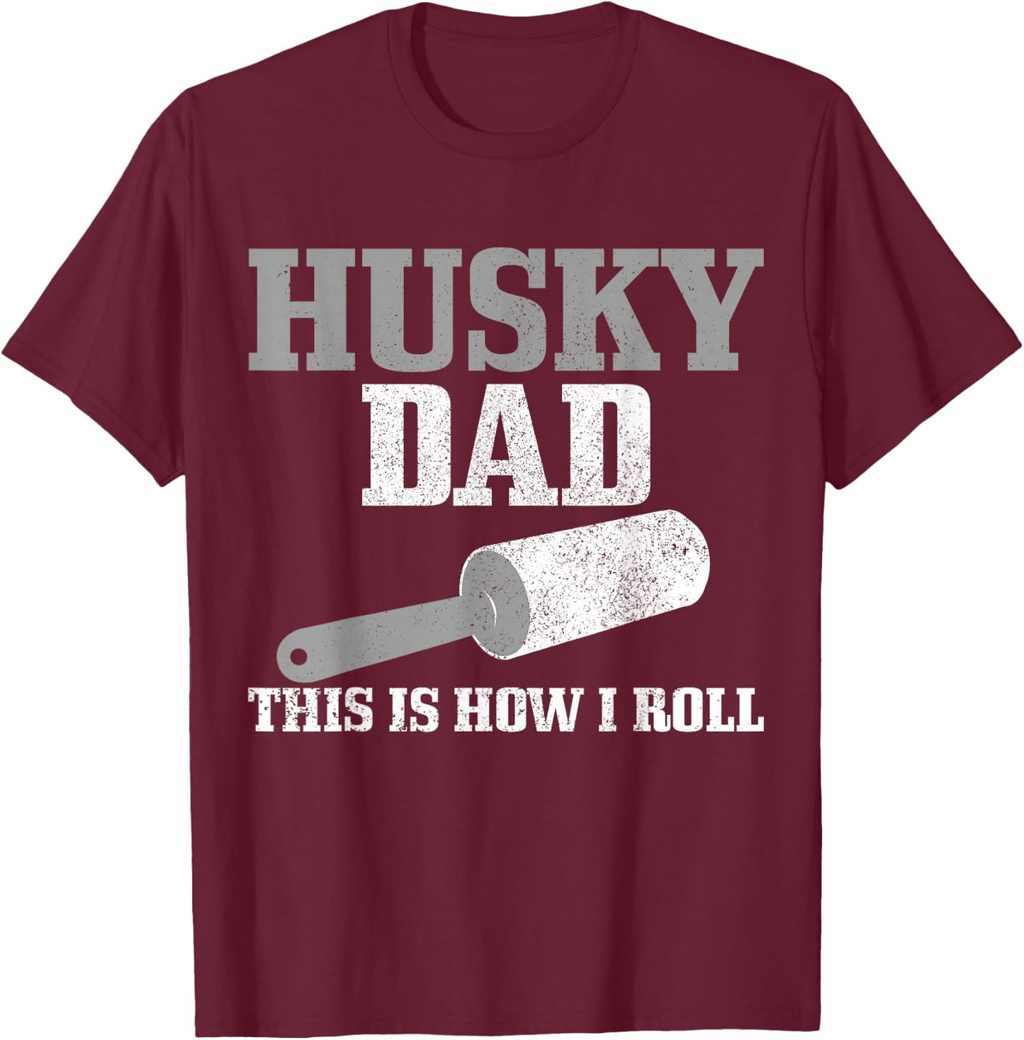 Husky Dad Dog Hair Funny Siberian Husky T-Shirt - T-Shirt | Maroon