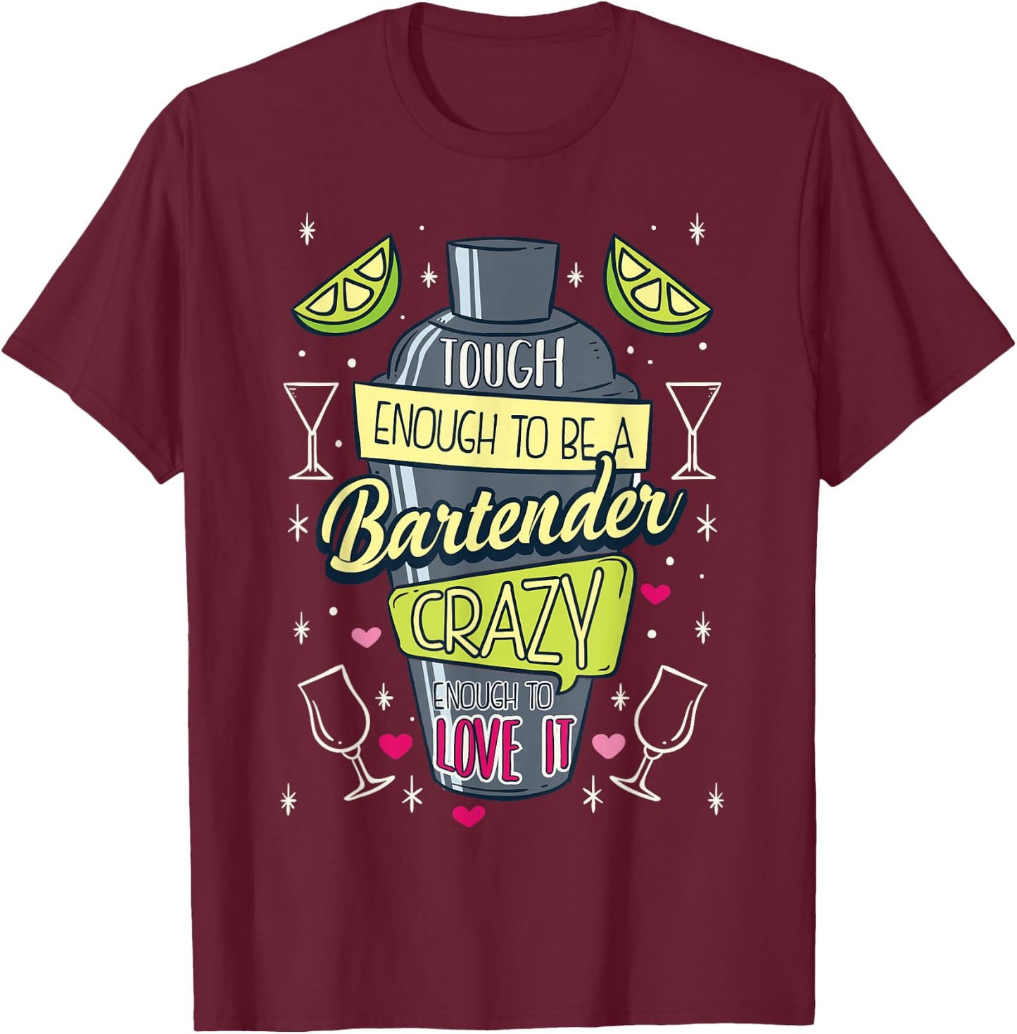 Bartender Mixologist Barkeeper Cocktailbar Club Bartending T-Shirt - T-Shirt | Maroon