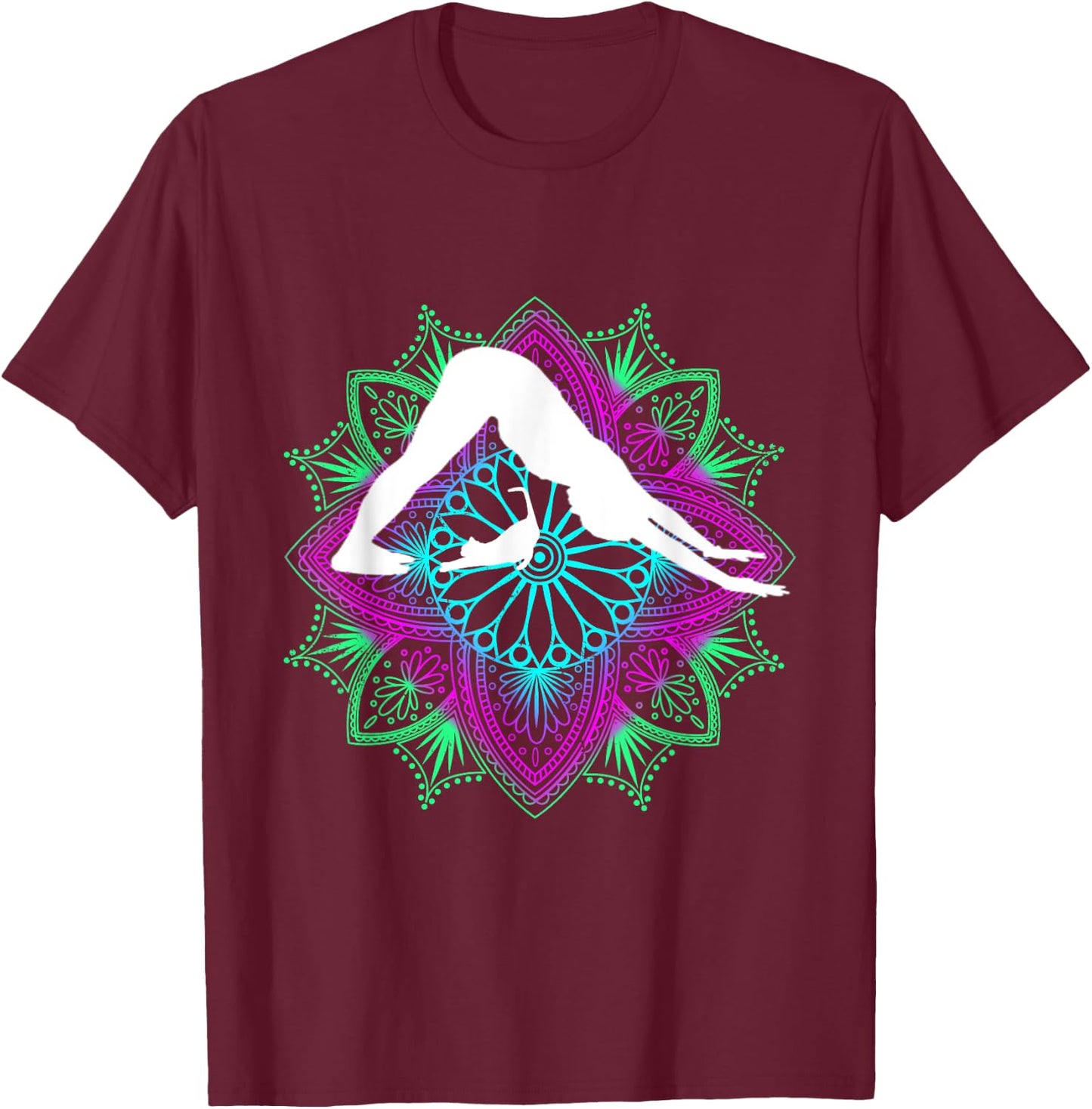 Yoga and cats yoga exercise stretching cat owner pets T-Shirt - T-Shirt | Maroon