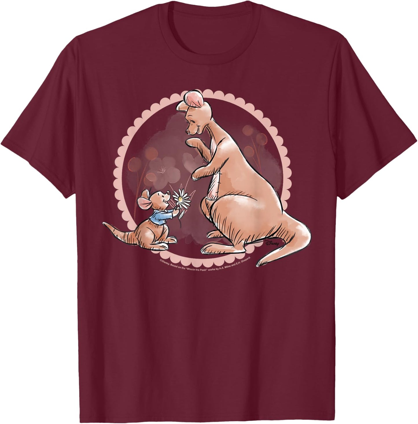 Winnie The Pooh - Kanga and Roo T-Shirt - T-Shirt | Maroon