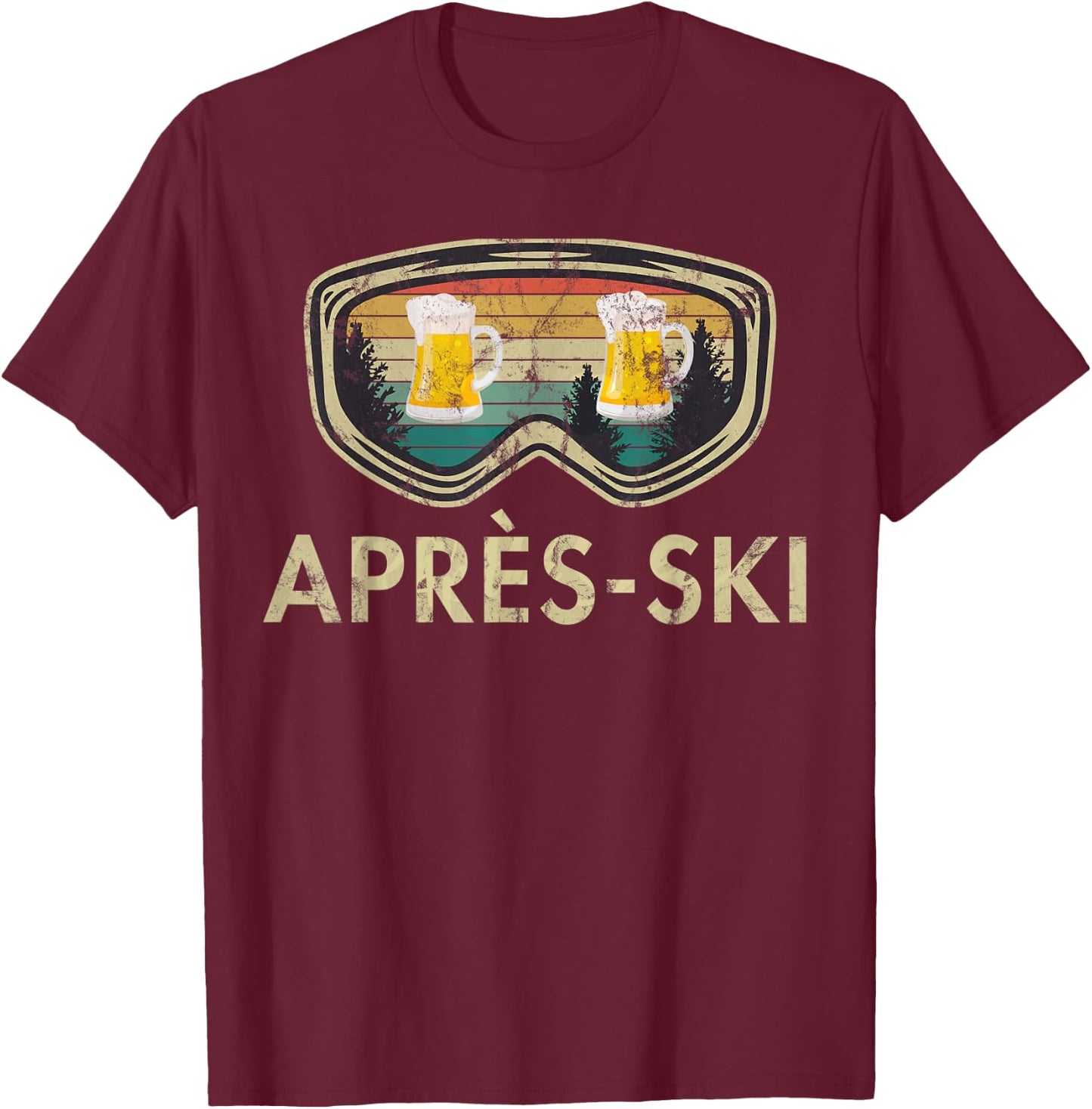 Après Ski Beer Skiing Snowboard Skier Mountains Outfit T-Shirt - T-Shirt | Maroon