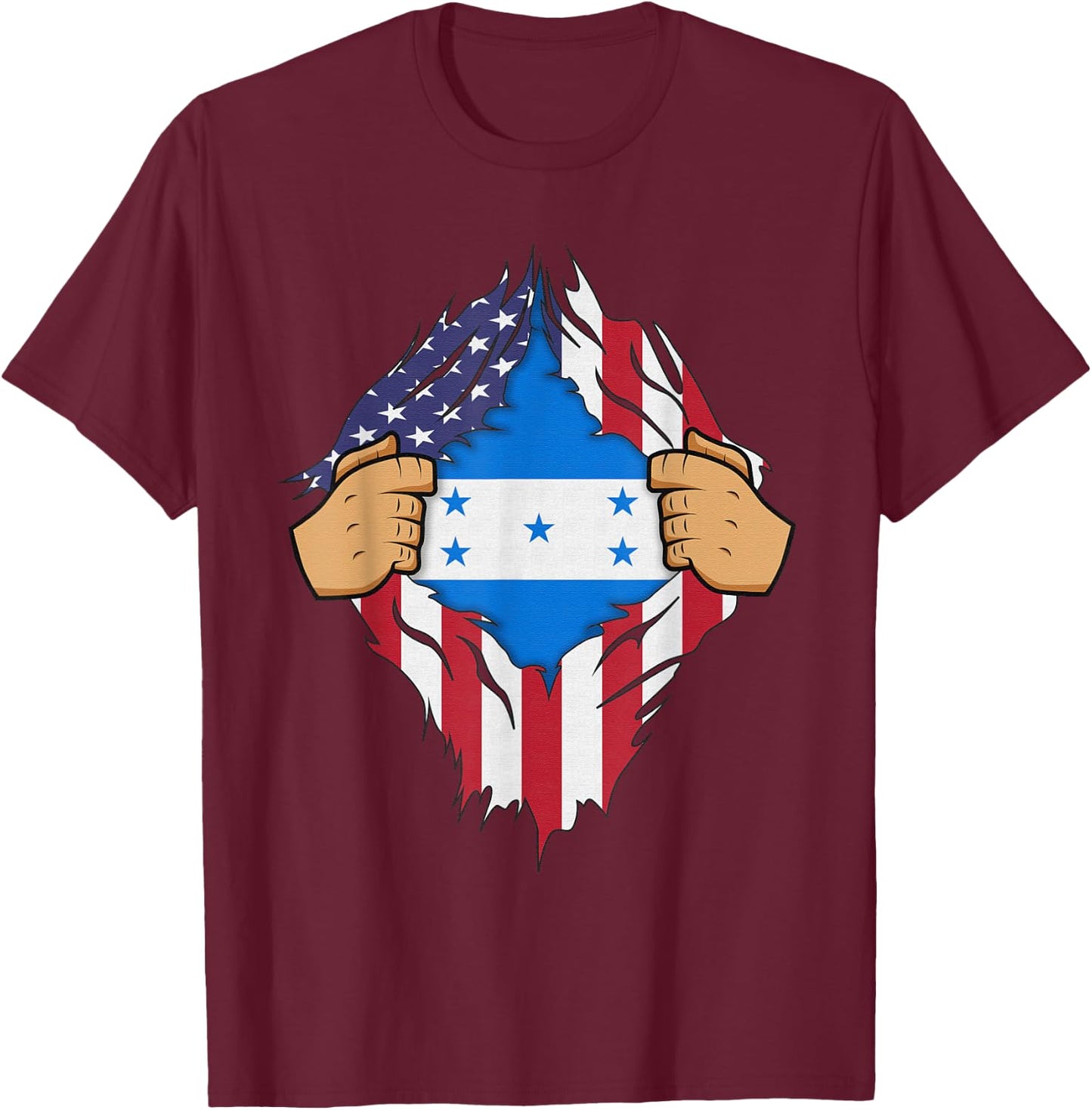 HONDURAN FLAG HONDURAS Men Women Kids Gift T-Shirt - T-Shirt | Maroon