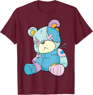Pastel Gothic Teddy Bear Nu Goth Menhera Kawaii Anime T-Shirt - T-Shirt | Maroon