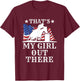 Barrel Racing Dad That's My Girl Out There American Flag USA T-Shirt - T-Shirt | Maroon
