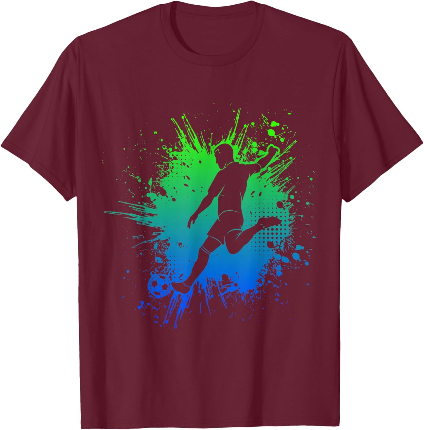 Footballer Football Boys Children T-Shirt - T-Shirt | Maroon