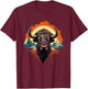 Buffalo Colorful Motif Artwork Wildlife Safari Nature Bison T-Shirt - T-Shirt | Maroon