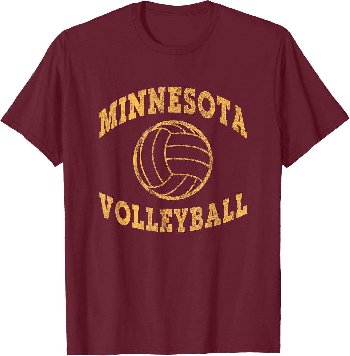 Minnesota Volleyball Classic Vintage Distressed T-Shirt - T-Shirt | Maroon