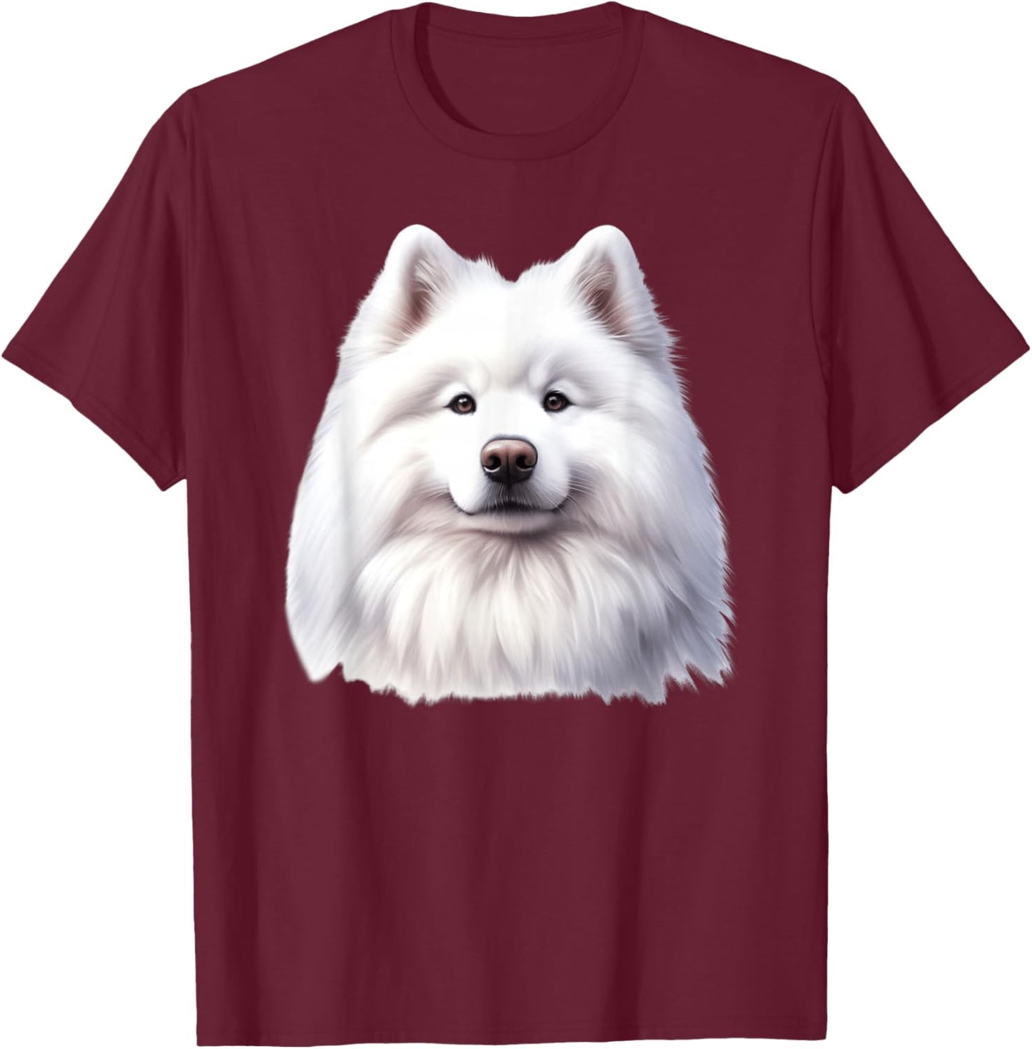 Samoyed Dog Portrait T-Shirt - T-Shirt | Maroon
