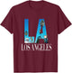 La Los Angeles California Souvenir Beach City West Coast T-Shirt - T-Shirt | Maroon