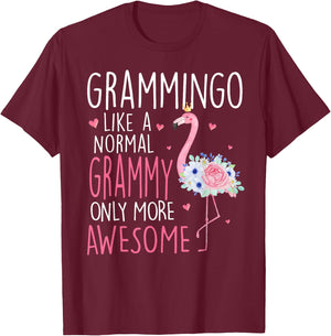 Flamingo Grammingo like a normal Grammy Floral Funny Grandma T-Shirt - T-Shirt | Maroon