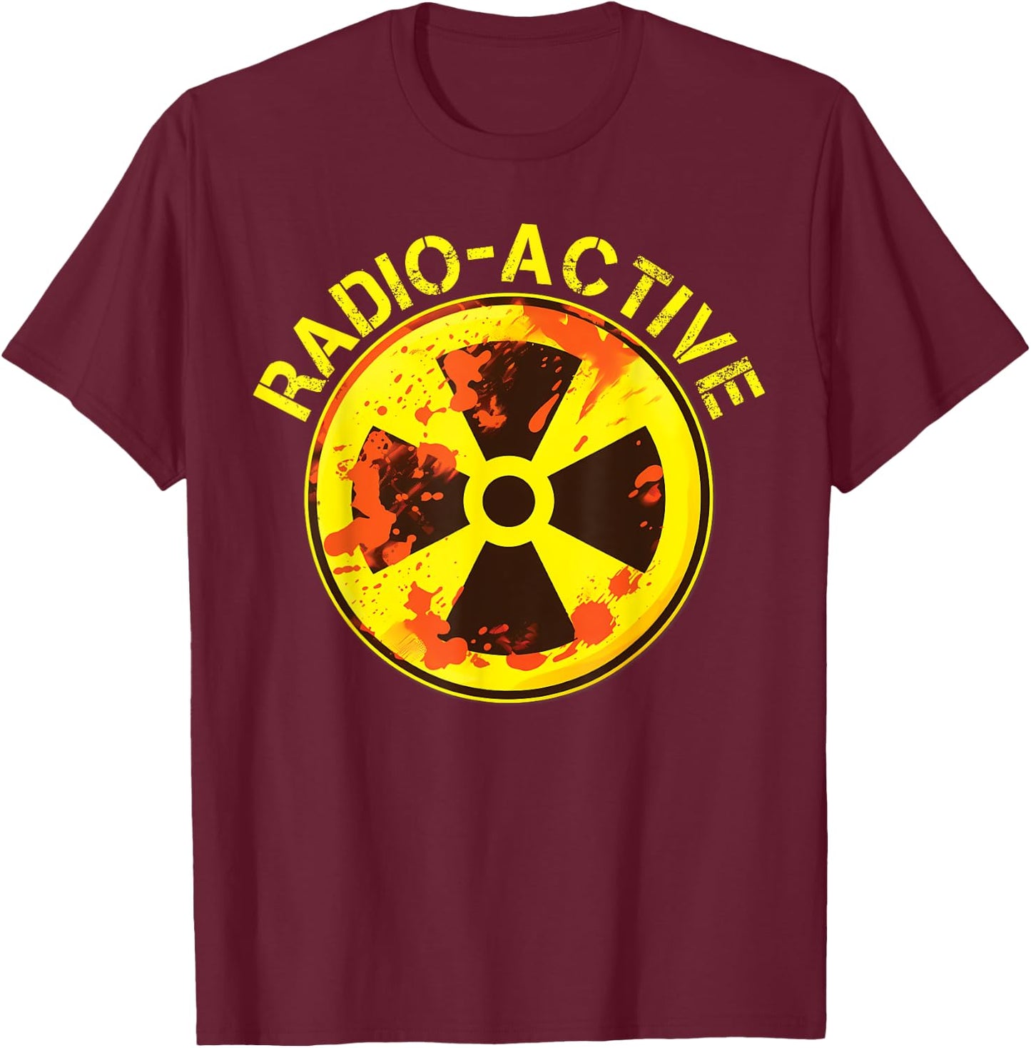 Radioactive Nuclear War Symbol Radio-Active T-Shirt - T-Shirt | Maroon