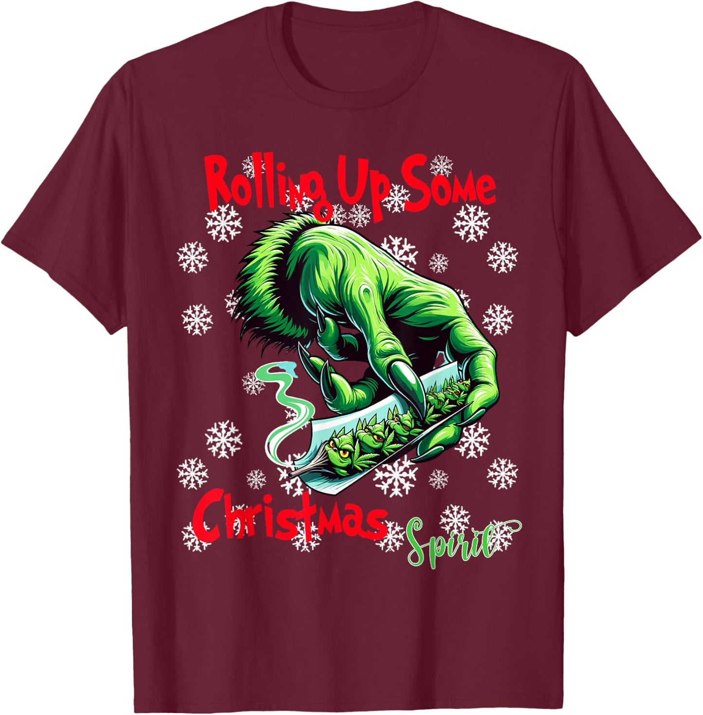 Rolling Up Some Christmas Spirit Christmas Tree Cakes Snack T-Shirt - T-Shirt | Maroon