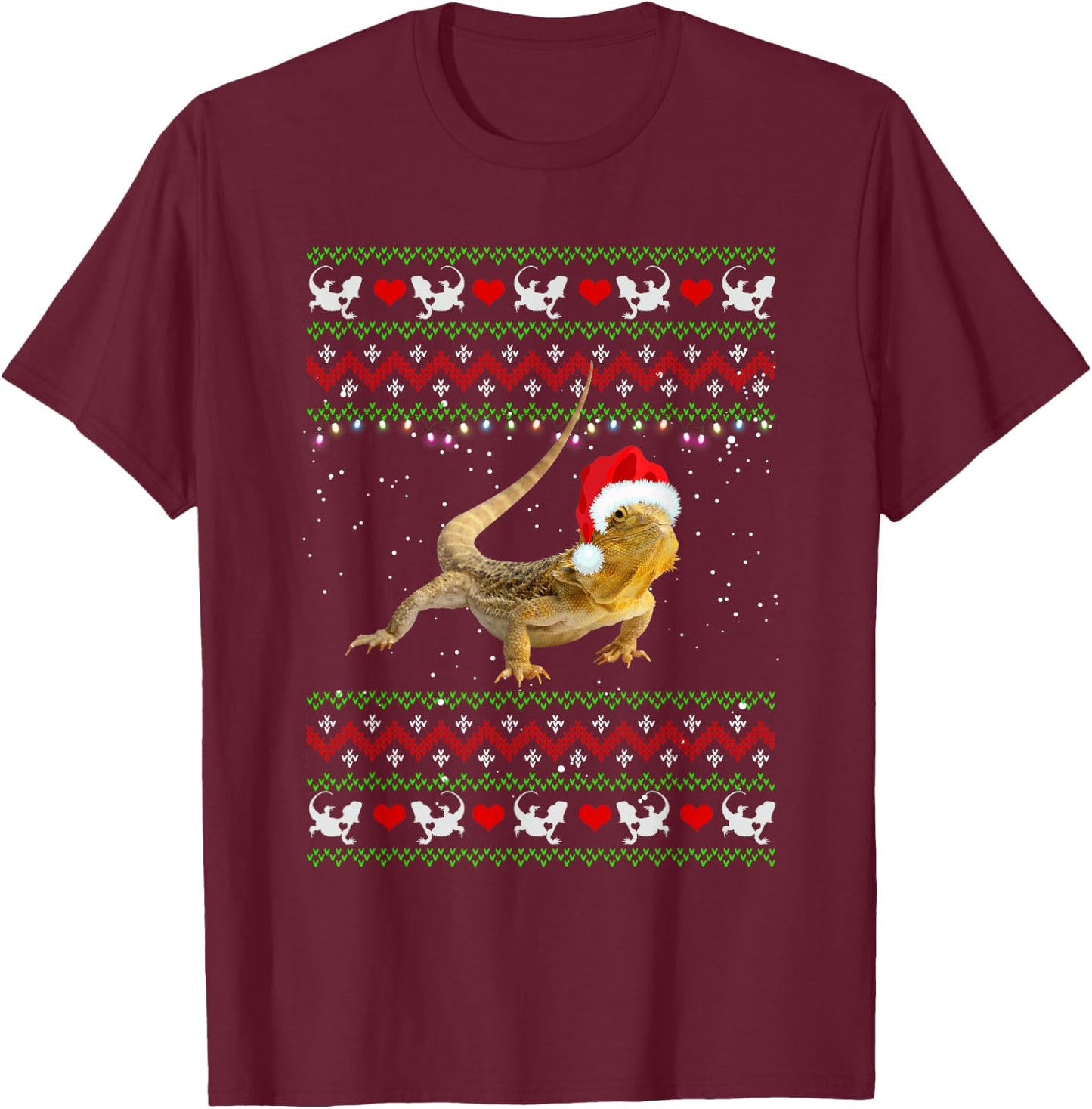 Ugly Bearded Dragon Christmas Gifts Bearded Dragon Lover T-Shirt - T-Shirt | Maroon