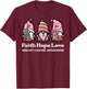 Breast Cancer Awareness Gnomes Faith Hope Love Men Women Kid T-Shirt - T-Shirt | Maroon