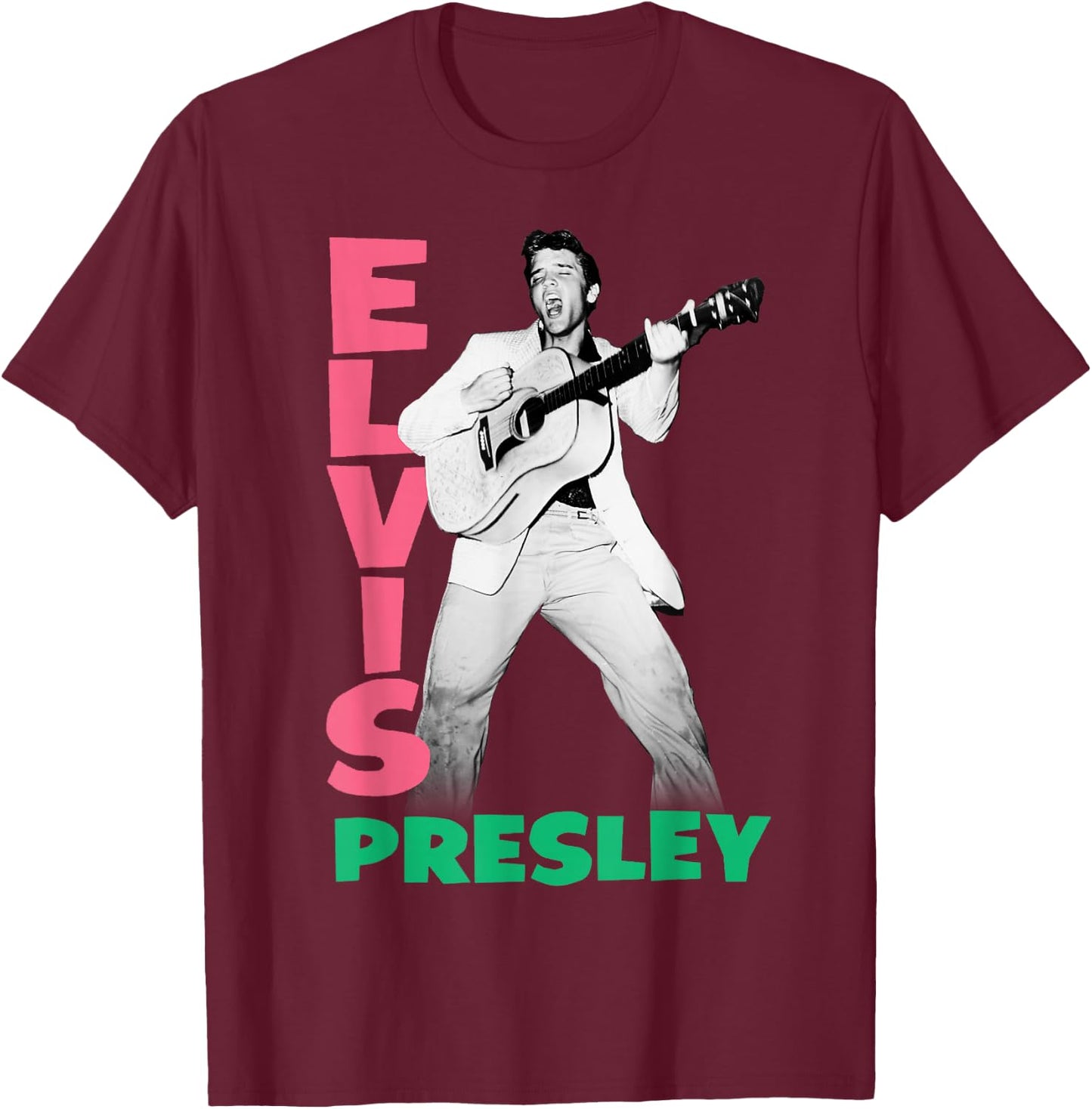 Elvis Presley Official 1956 T-Shirt - T-Shirt | Maroon