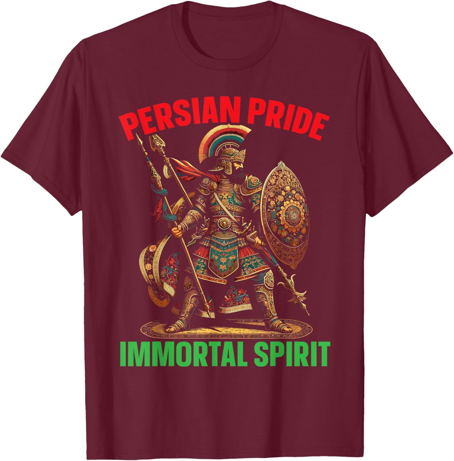 Persian Immortal Achaemenid Empire Persian Warrior T-Shirt - T-Shirt | Maroon