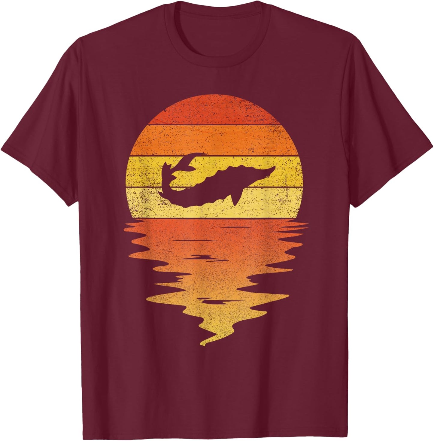 Sturgeon shirt retro sunset 70s vintage Sturgeon T-Shirt - T-Shirt | Maroon