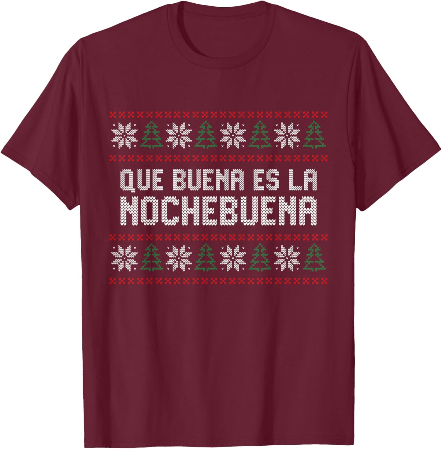 Puerto Rico Ugly Sweater for Christmas, Nochebuena T-Shirt - T-Shirt | Maroon