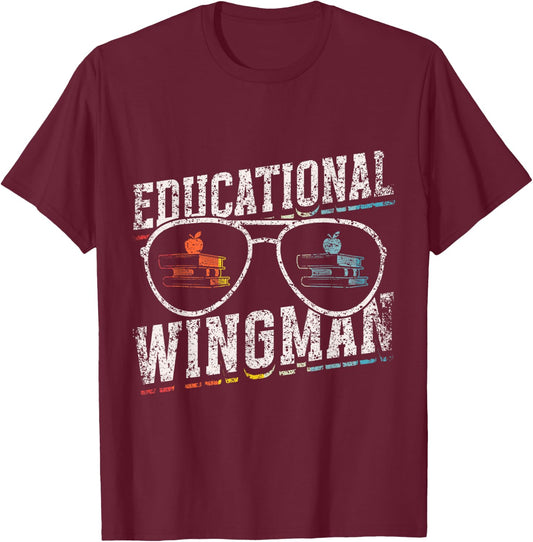 Educational Wingman Assisting Teacher Teaching Assistant T-Shirt - T-Shirt | Maroon