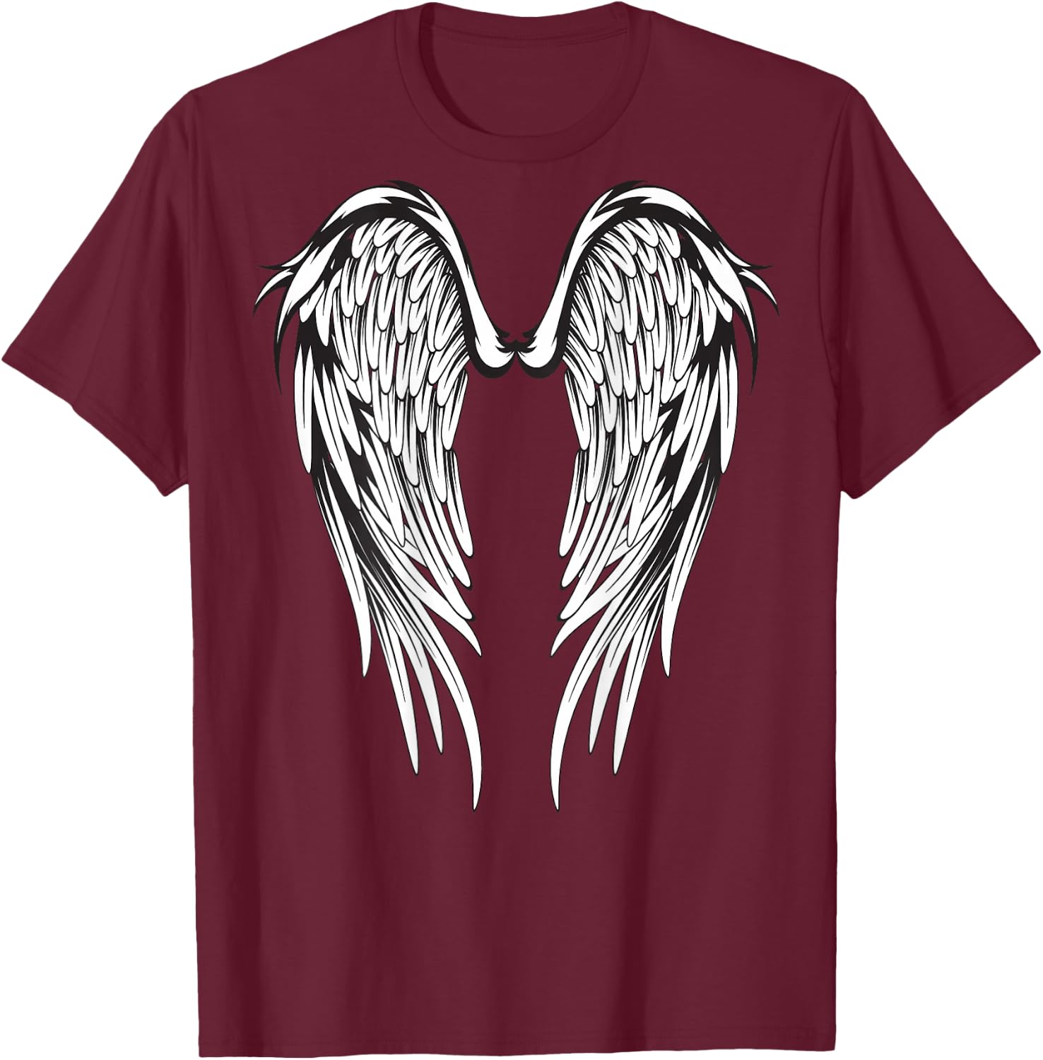 Wings #2 On The Back Side Angel T-Shirt - T-Shirt | Maroon