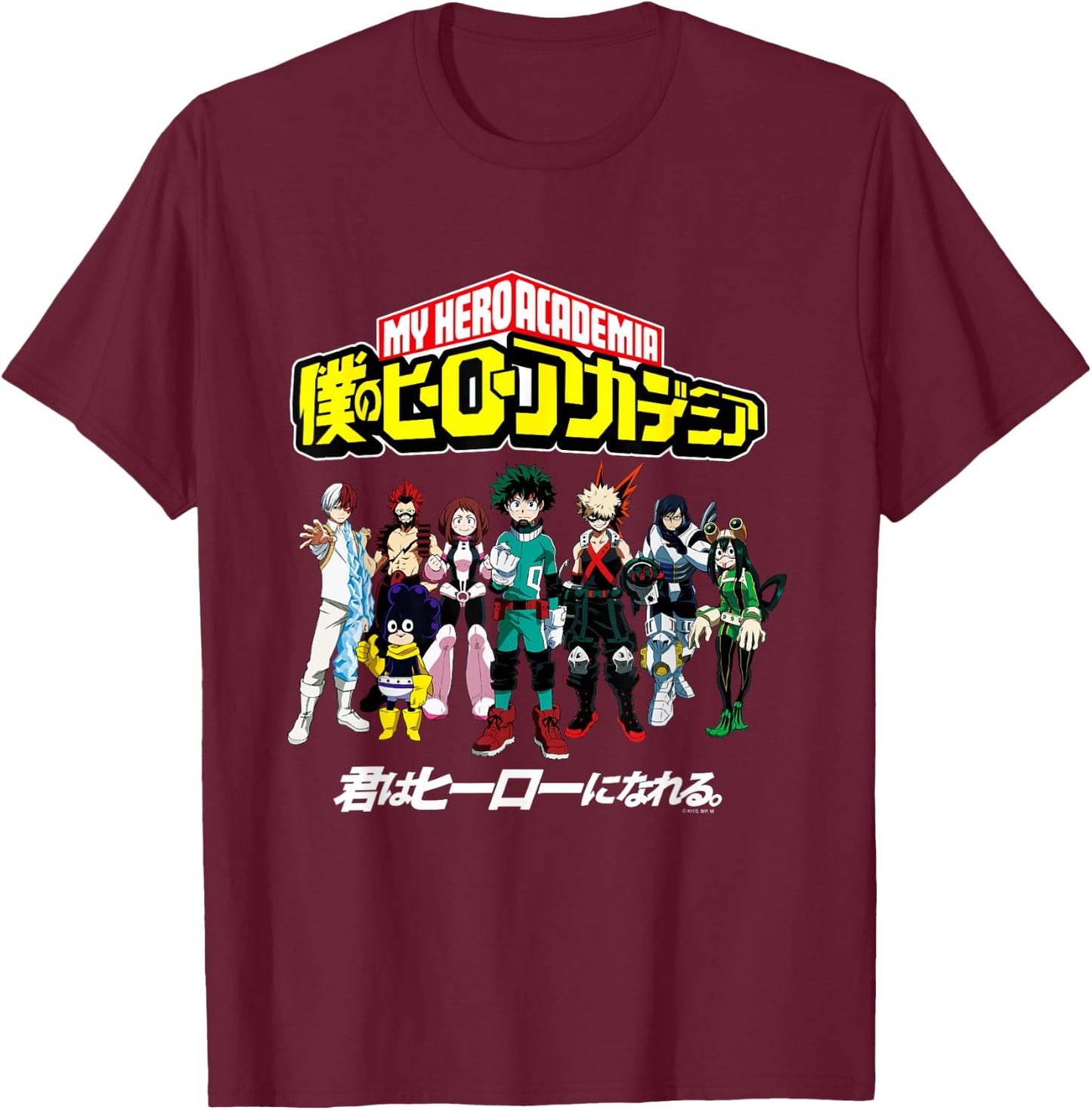 My Hero Academia Class 1A Group Shot Anime T-Shirt - T-Shirt | Maroon