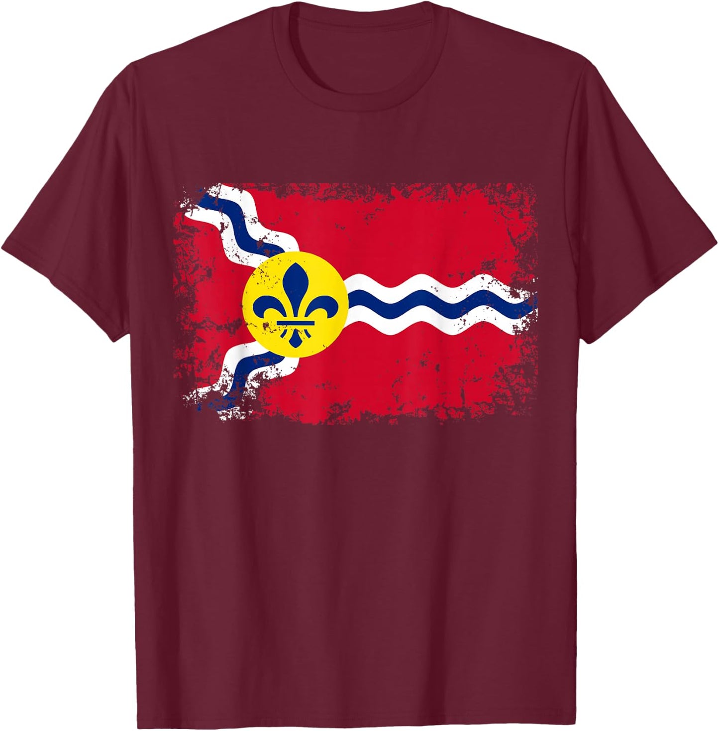 St. Louis STL Flag T-Shirt - T-Shirt | Maroon