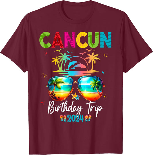 Mexico Cancun Vacation Group 2024 T-Shirt - T-Shirt | Maroon