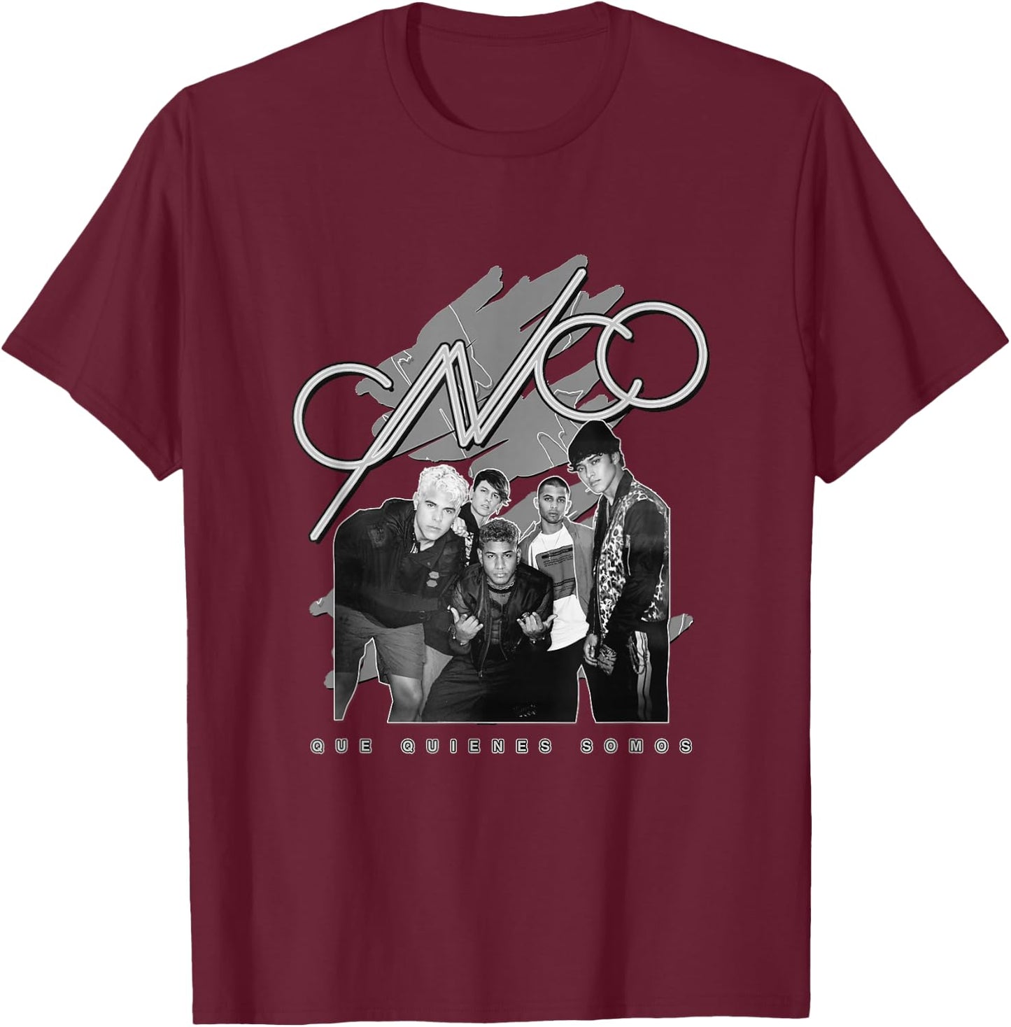 CNCO Official Black & White Album Photo T-Shirt - T-Shirt | Maroon