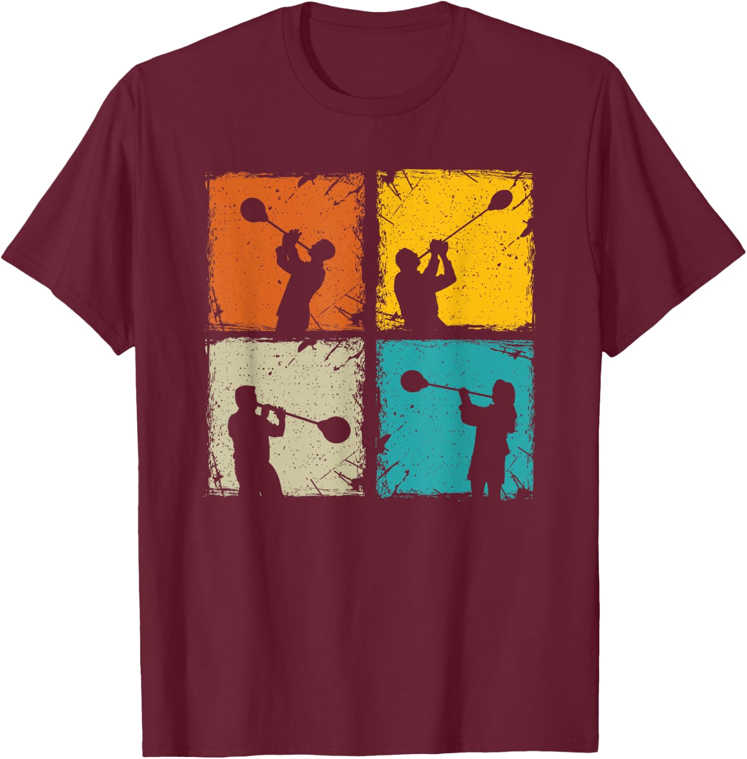 Glass blowing retro squares glassworking - glass blower gift T-Shirt - T-Shirt | Maroon