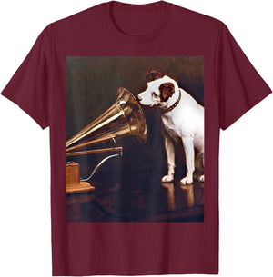 Nipper The RCA His Masters Voice Dog T-Shirt - T-Shirt | Maroon
