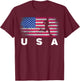 American Flag Track & Field - Cute Field Running Gift Kids Men T-Shirt - T-Shirt | Maroon