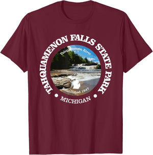 Tahquamenon Falls State Park Funny Michigan 1947 River T-Shirt - T-Shirt | Maroon