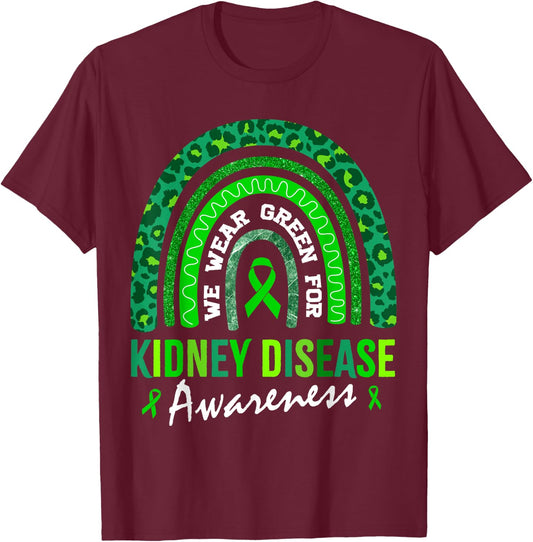 In March We Wear Green for Kidney Disease Awareness T-Shirt - T-Shirt | Maroon