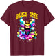 Cute Busy-Bee Cartoon Watercolor Bumble Bee T-Shirt - T-Shirt | Maroon