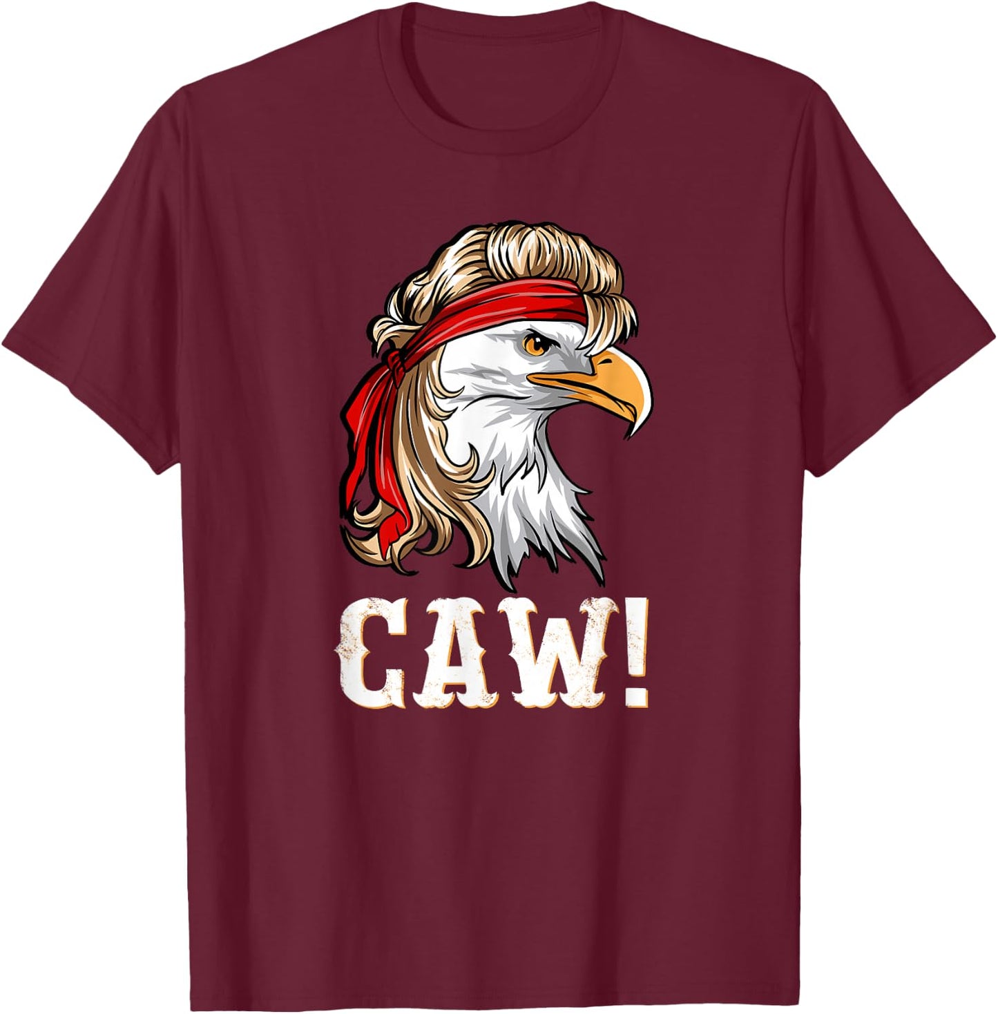 Funny Patriotic Eagle Caw 4th of July American Flag USA Kids Men T-Shirt - T-Shirt | Maroon