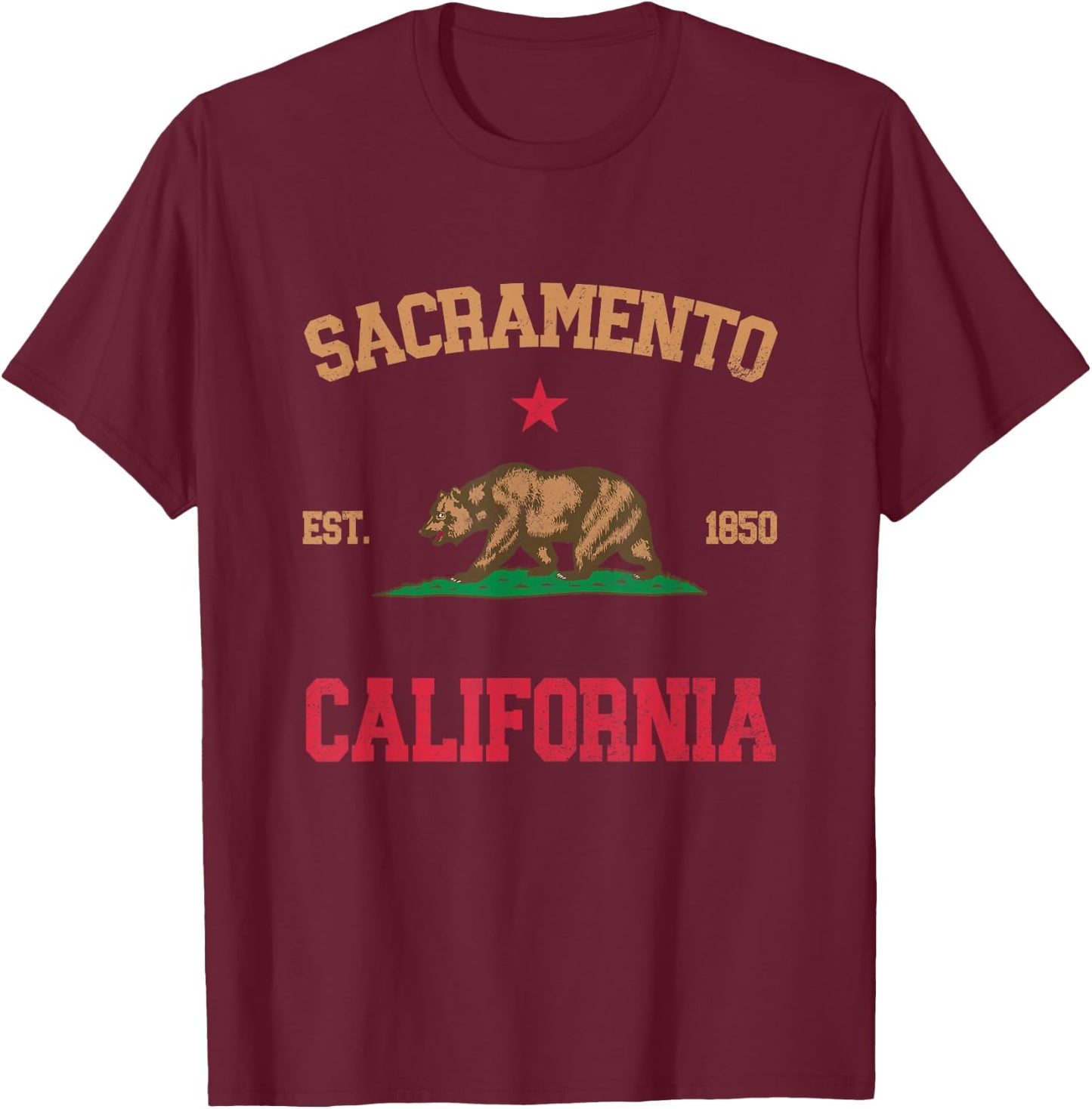 Sacramento California T-Shirt - T-Shirt | Maroon