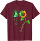 Butterfly Sunflower Cerebral Palsy Awareness T-Shirt - T-Shirt | Maroon