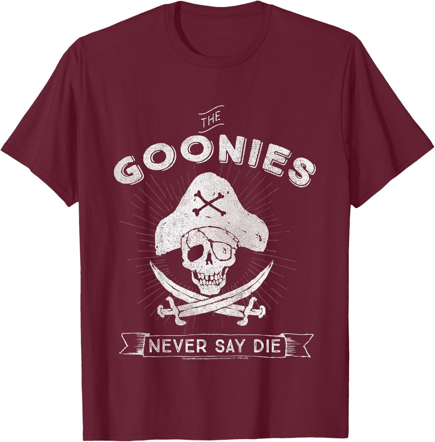 Kids The Goonies Never Say Die Pirate Captain Logo T-Shirt - T-Shirt | Maroon