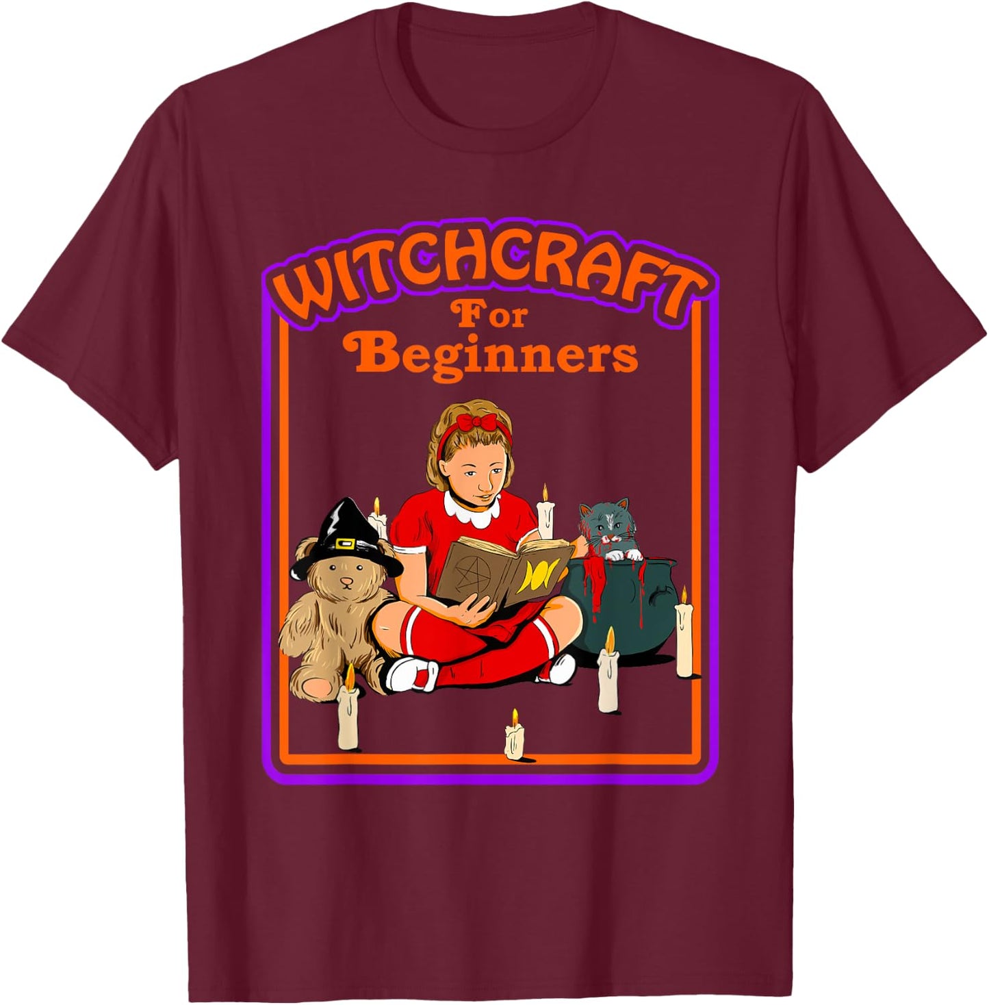 Witchcraft for Beginners Funny Sarcastic Retro Vintage Style T-Shirt - T-Shirt | Maroon