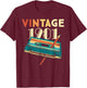 Vintage 1981 Music Cassette 44th Birthday Gifts 44 Years Old T-Shirt - T-Shirt | Maroon