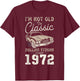Classic Car Born in 1972 54th Birthday T-Shirt - T-Shirt | Maroon