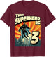 3 Year Old 3rd Vintage Retro Comic Superhero Birthday Party T-Shirt - T-Shirt | Maroon