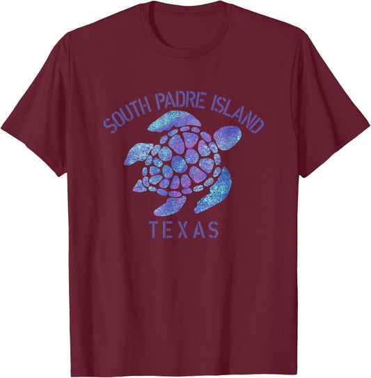South Padre Island, TX Beach Design / Tribal Turtle Gift T-Shirt - T-Shirt | Maroon