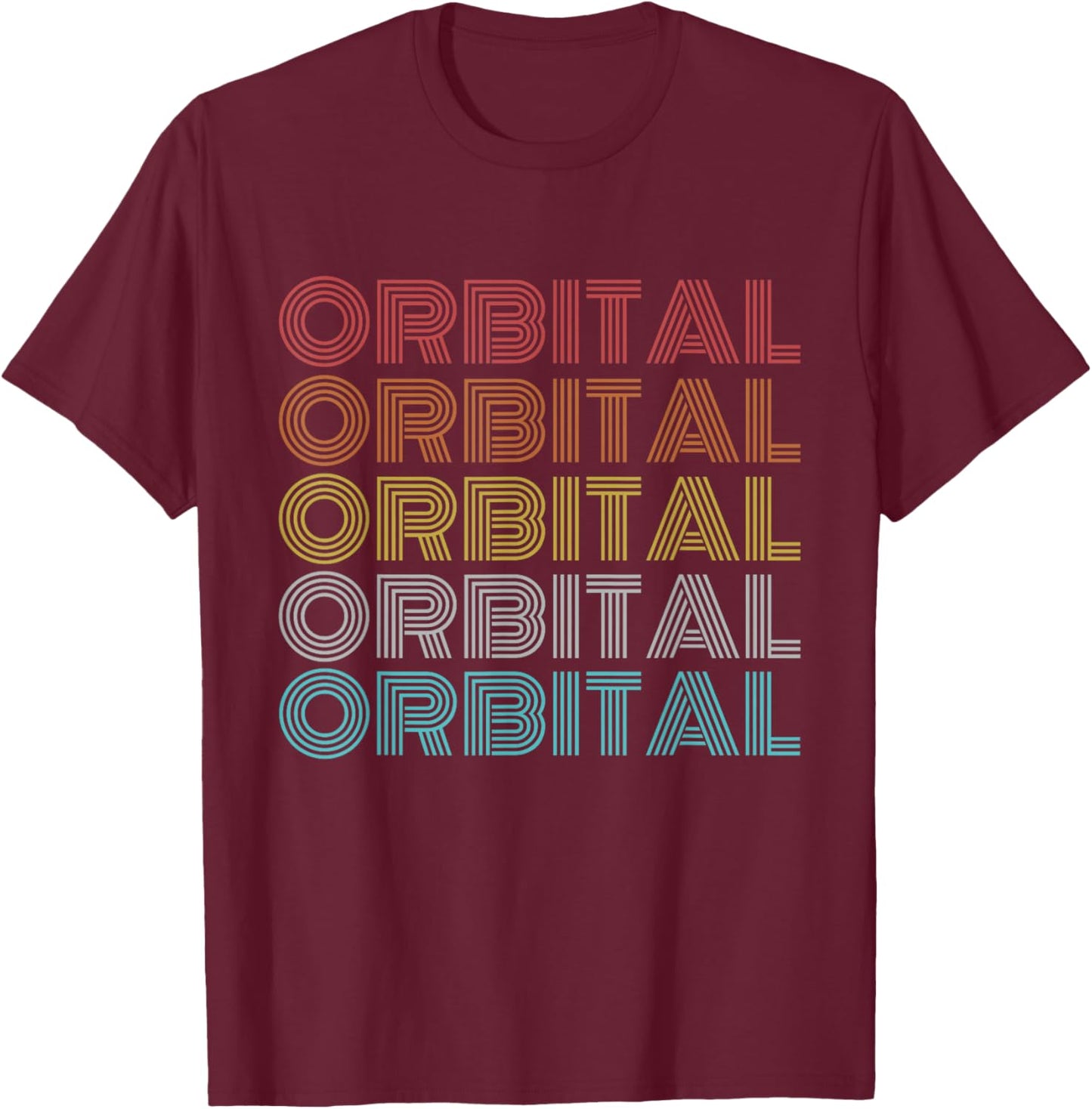 Retro Vintage Orbital T-Shirt - T-Shirt | Maroon