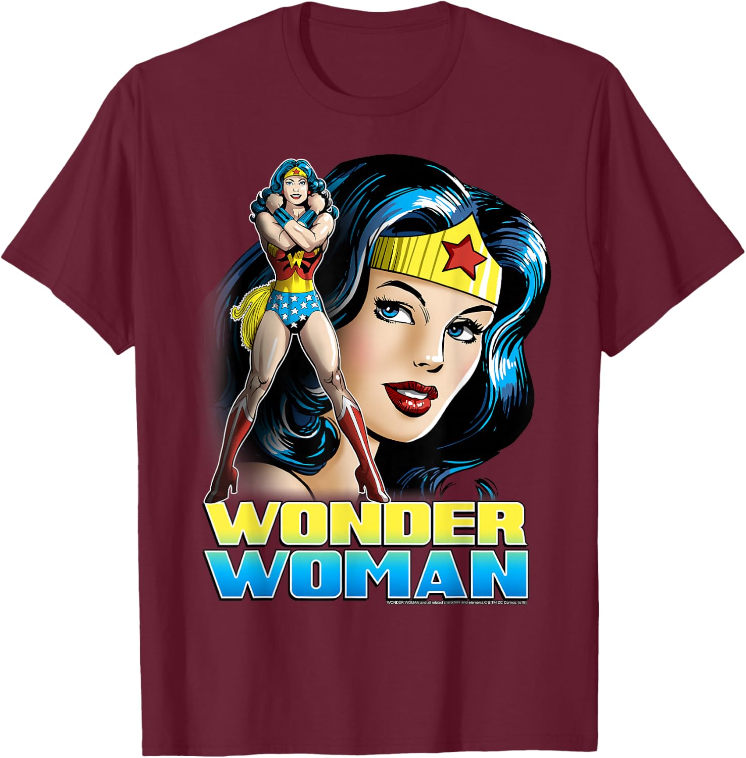 DC Comics Wonder Woman Classic Portrait T-Shirt - T-Shirt | Maroon