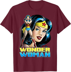 DC Comics Wonder Woman Classic Portrait T-Shirt - T-Shirt | Maroon