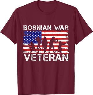 Men Women Bosnian War Veteran T-Shirt - T-Shirt | Maroon